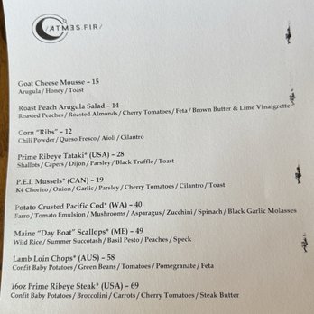 Atmesfir - Our menu - New American Near Me - Prescott, Arizona