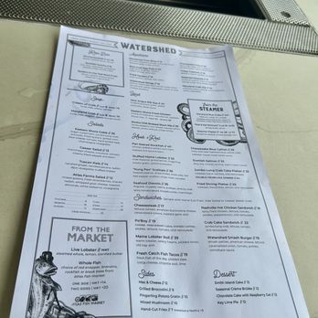 Watershed - menu - Seafood Near Me - Baltimore, Maryland Watershed - menu - Seafood Near Me - Baltimore, Maryland