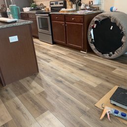 We used floor color Bay Harbor and placed it right over the existing tile.