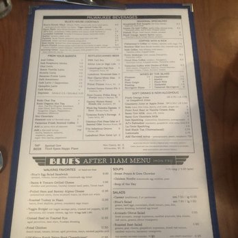 Blue's Egg + Bakery - Drink menu - Breakfast & Brunch Near Me - Milwaukee, Wisconsin