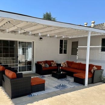 Elite Exteriors - Before with open slats. - Patio Coverings Near Me - Santa Clara, California