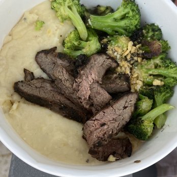 Flower Child - Mashed smashed gold potato, roasted broccoli and steak delivery by doordash - Salad Near Me - Phoenix, Arizona Flower Child - Mashed smashed gold potato, roasted broccoli and steak delivery by doordash - Salad Near Me - Phoenix, Arizona