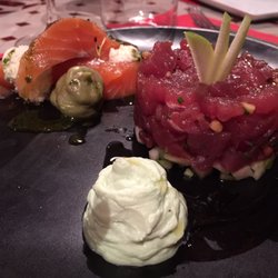 Maora Beach - Tartare de thon pomme grany Smith et gravlax de saumon mousse d'avocat et chèvre frais