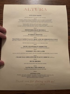 Menu photo 1 Altura Seattle, WA