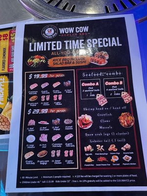 Menu photo 1 Wow Cow Korean BBQ El Monte, CA Menu photo 1 Wow Cow Korean BBQ El Monte, CA