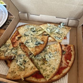 Oak & Stone - Gluten free pizza left overs with gluten free pita and spinach dip - Breakfast & Brunch Near Me - Estero, Florida Oak & Stone - Gluten free pizza left overs with gluten free pita and spinach dip - Breakfast & Brunch Near Me - Estero, Florida