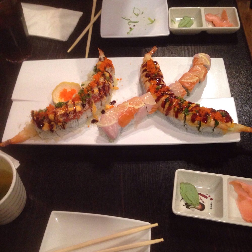 Edamami - Special Hawaiian on the left. Lemon roll and Fire Fire on the right. - Sushi Bars Near Me - San Diego, California