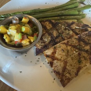 Bonefish Grill - Mahi mahi with mango salsa and asparagus. - Seafood Near Me - Orland Park, Illinois Bonefish Grill - Mahi mahi with mango salsa and asparagus. - Seafood Near Me - Orland Park, Illinois