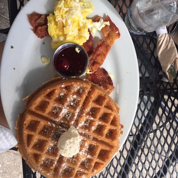 First Watch - Tri-Fecta: with Belgium waffle and bacon - Breakfast & Brunch Near Me - Boca Raton, Florida