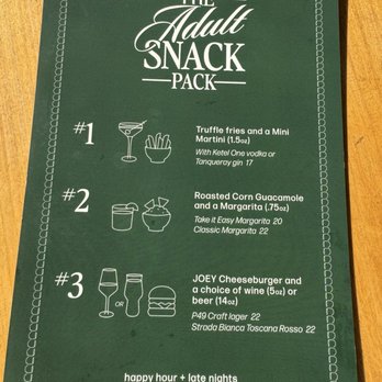 JOEY Polo Park - The Adult Snack Pack Happy Hour Menu - Canadian (New) Near Me - Winnipeg, Manitoba