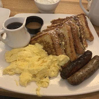 Silver Diner - Caramel French toast with eggs and sausage - Diners Near Me - Gaithersburg, Maryland Silver Diner - Caramel French toast with eggs and sausage - Diners Near Me - Gaithersburg, Maryland