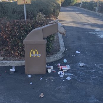 McDonald's - Overflowing trash cans at the takeout - Fast Food Near Me - Temecula, California McDonald's - Overflowing trash cans at the takeout - Fast Food Near Me - Temecula, California