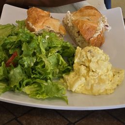 Chicken salad paining with potato salad