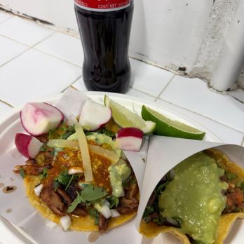 Los Tacos No.1 - Pork taco with pineapple and carne asada. - Tacos Near Me - New York, New York Los Tacos No.1 - Pork taco with pineapple and carne asada. - Tacos Near Me - New York, New York