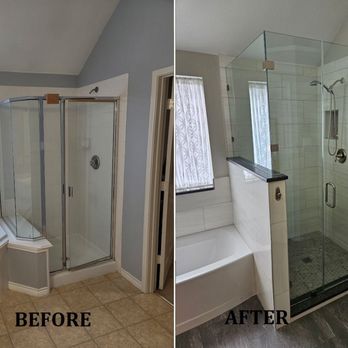 Executive Image - before and after of a bathroom remodel - General Contractors Near Me