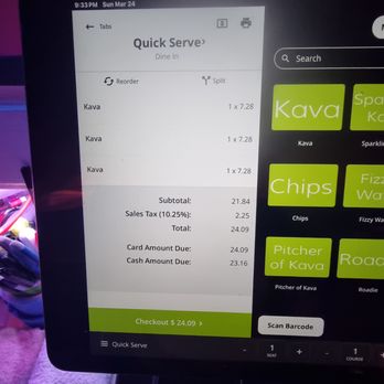Rootwater Kava Bar - A fake receipt for $24.09 the kavatender showed for 3 kava sparklers we ordered. Amounts were wrong and looks like a checkout page. - Dive Bars Near Me - Oakland, California
