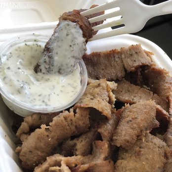 The Green Olive - Gyro Meat bathing in their awesome ranch sauce - Mediterranean Near Me - Long Beach, California The Green Olive - Gyro Meat bathing in their awesome ranch sauce - Mediterranean Near Me - Long Beach, California