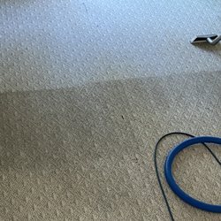 Johnson and Son Carpet Cleaning - Half way done with the living room. The difference is amazing!!
