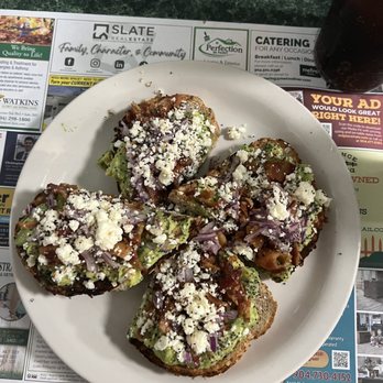 Metro Diner - Avocado toast add feta and bacon and onion - Diners Near Me - Jacksonville, Florida Metro Diner - Avocado toast add feta and bacon and onion - Diners Near Me - Jacksonville, Florida