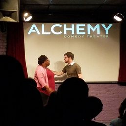 Two of the very funny actors doing improv. They were not shy at all.
