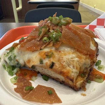 Old Gold Tomato Pies - The Goon Squad Slice (pizzafied version of crab rangoon) - Pizza Near Me - Los Angeles, California Old Gold Tomato Pies - The Goon Squad Slice (pizzafied version of crab rangoon) - Pizza Near Me - Los Angeles, California