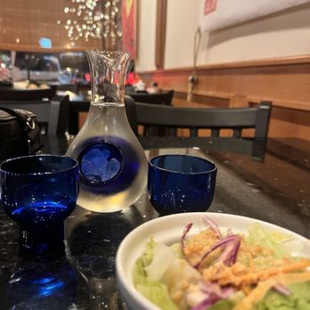 Sushi Yoshino - Sake & House Ginger Salad - Japanese Near Me - Atlanta, Georgia