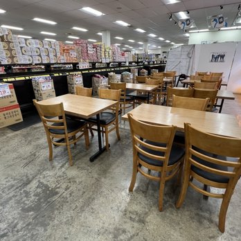 Palama Supermarket - Seating next to frozen food. - International Grocery Near Me - Honolulu, Hawaii