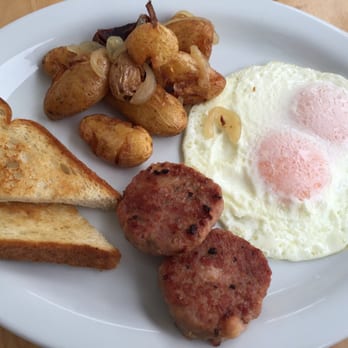Over Easy - Over Easy breakfast special with homemade sausage and baby and Okinawan sweet potatoes - Breakfast & Brunch Near Me - Kailua, Hawaii Over Easy - Over Easy breakfast special with homemade sausage and baby and Okinawan sweet potatoes - Breakfast & Brunch Near Me - Kailua, Hawaii