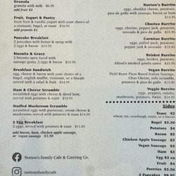 Norton’s Family Cafe & Catering - Menu - Dec 2023