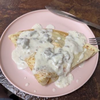 Cottage Creperie - Sausage gravy crepe - Creperies Near Me - Gettysburg, Pennsylvania Cottage Creperie - Sausage gravy crepe - Creperies Near Me - Gettysburg, Pennsylvania