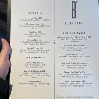 Bellpine - Menu - Cocktail Bars Near Me - Portland, Oregon