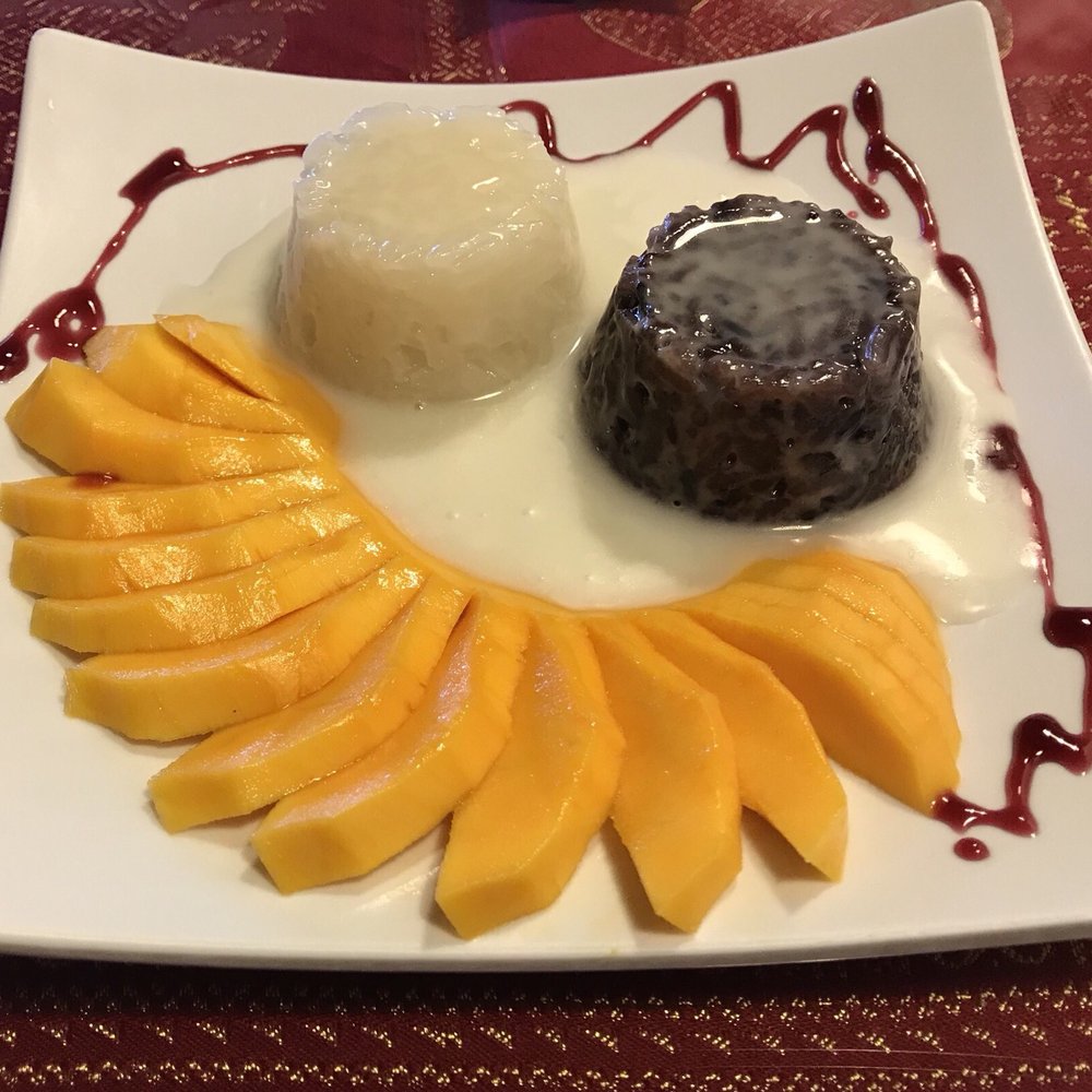 Thai Thip Restaurant - Mango and sticky rice dessert. - Thai Near Me - Hurst, Texas Thai Thip Restaurant - Mango and sticky rice dessert. - Thai Near Me - Hurst, Texas