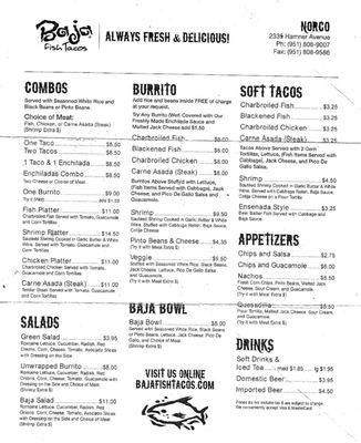Menu photo 4 Baja Fish Tacos Norco, CA