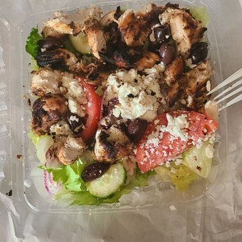 Mediterranean Pizza & Subs - Greek salad with grilled chicken. - Pizza Near Me - Haverhill, Massachusetts Mediterranean Pizza & Subs - Greek salad with grilled chicken. - Pizza Near Me - Haverhill, Massachusetts