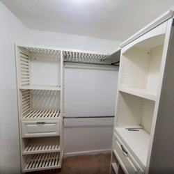 Custom floating closet.