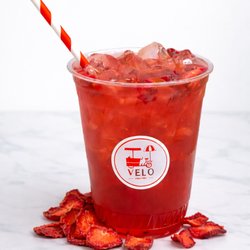 Strawberry Acai Refresher. Deliciously refreshing, low sugar, real fruit juice, coconut water energized with green coffee extract!
