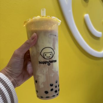 Happy Lemon - D5. Boba Milk Tea w/ Puff Cream - Bubble Tea Near Me - Newport Beach, California Happy Lemon - D5. Boba Milk Tea w/ Puff Cream - Bubble Tea Near Me - Newport Beach, California