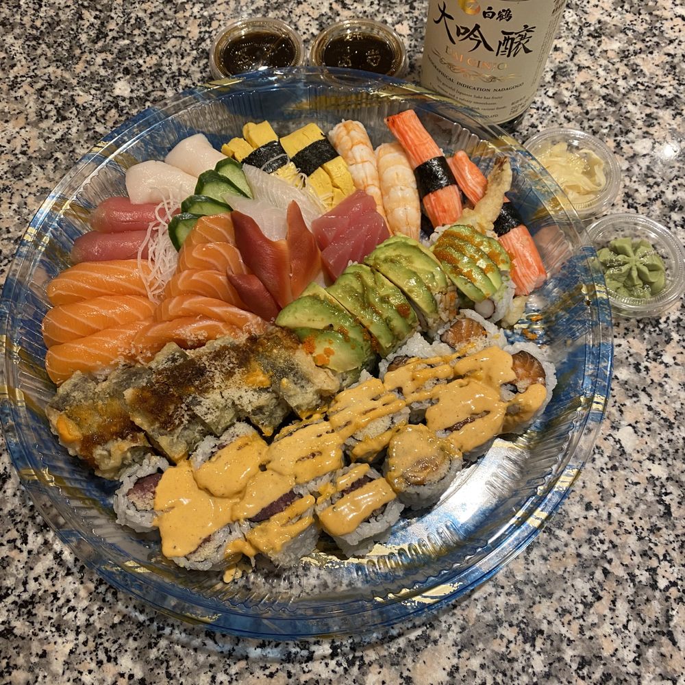 Ginza Sushi Express - Party tray A - 45pcs. (Saki not included.) :) - Sushi Bars Near Me - Richmond Hill, Ontario Ginza Sushi Express - Party tray A - 45pcs. (Saki not included.) :) - Sushi Bars Near Me - Richmond Hill, Ontario