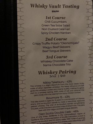 Menu photo 5 Cask Whisky Vault Richmond, BC