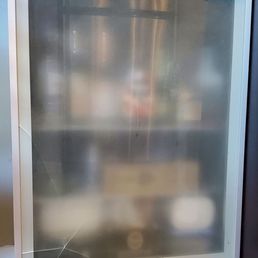 Cracked door. Glass Expert did a great job fixing it. Cracked door. Glass Expert did a great job fixing it.