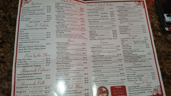 Menu photo 5 Lorenzo's Pizzeria Charlotte, NC