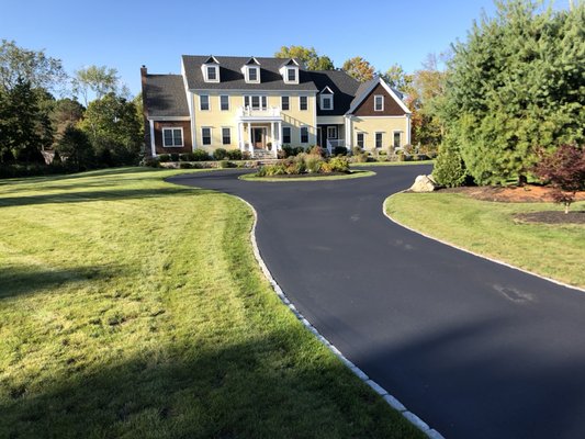 ECO-friendly & Non-toxic Sealcoating - SealCoating a residential driveway in Westwood, Ma