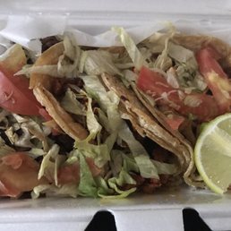 Steak tacos (left), pork taco (middle), chicken taco (right) Steak tacos (left), pork taco (middle), chicken taco (right)