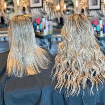 Salon on Savannah - Before to the left after extensions and color on the right - Hair Salons Near Me - Lewes, Delaware Salon on Savannah - Before to the left after extensions and color on the right - Hair Salons Near Me - Lewes, Delaware