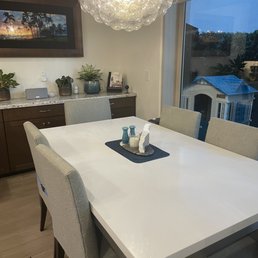 Quartz slab to replace a pine table top on Parsons Table Quartz slab to replace a pine table top on Parsons Table