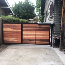 New gate - w/repurposed materials and LiftMaster swing arm.