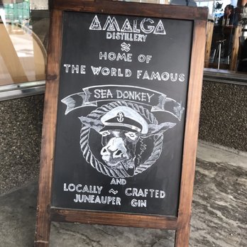 Amalga Distillery - Storefront listing the must try Sea Donkey - Distilleries Near Me - Juneau, Alaska Amalga Distillery - Storefront listing the must try Sea Donkey - Distilleries Near Me - Juneau, Alaska