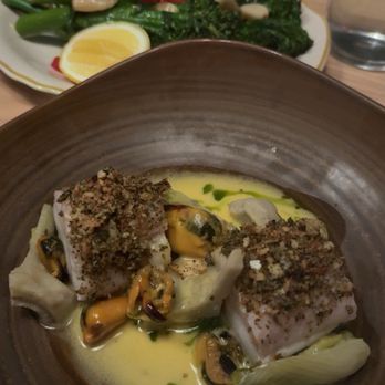 Little Maven - Black cod and broccolini - New American Near Me - New York, New York Little Maven - Black cod and broccolini - New American Near Me - New York, New York
