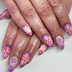 Pampered & Polished - Pink and purple nails