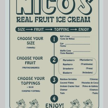 Nico's Ice Cream - Menu - Ice Cream & Frozen Yogurt Near Me - Santa Cruz, California